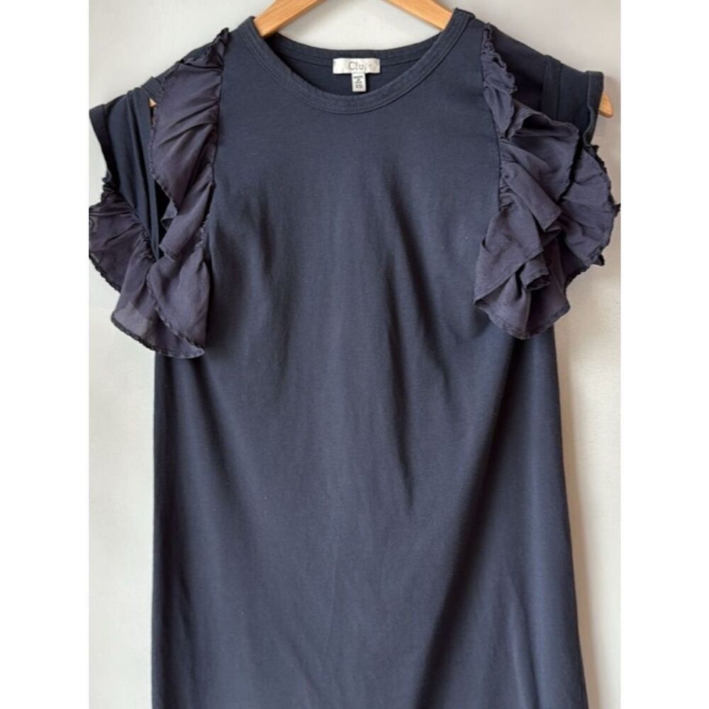 Anthropologie CLU Cotton Silk Jersey Flutter Sleeve Dress